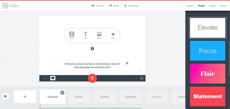 Banner 1500x1000 screen shot 2018 09 05 at 14 56 58 Screenshot of the video creation tool in Adobe Spark