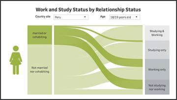 Illustration 560x315 young lives screenshot a data visualisation on work and study status with a female icon on the left